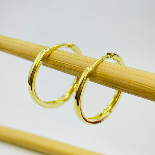 XO325 Argolla Presión Lisa 23 x 2 mm Espesor 2 mm Aro Baño Oro