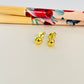 XO409 Aro Bolita Aplanada 5 mm Aro Baño Oro Aros Bañados hecho de Bronce Bañado en Oro 18K Joyas Bañadas en Oro