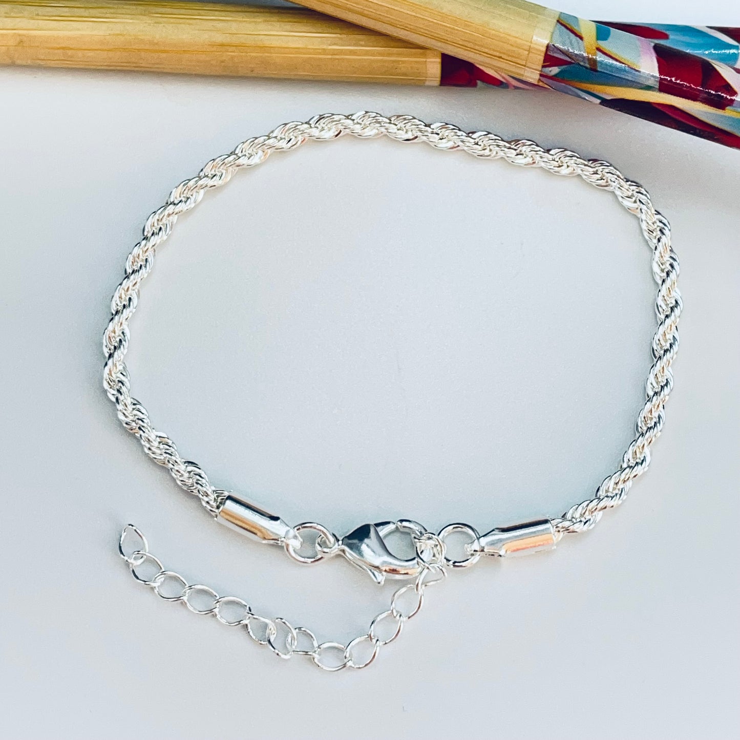 Joyas por Mayor Joyas Bañadas en Plata por Mayor Insumos para Joyas PP31 Pulsera Tourbillon Espesor 3 mm Largo 16 cm más extensor de 5 cm Pulsera Baño Plata