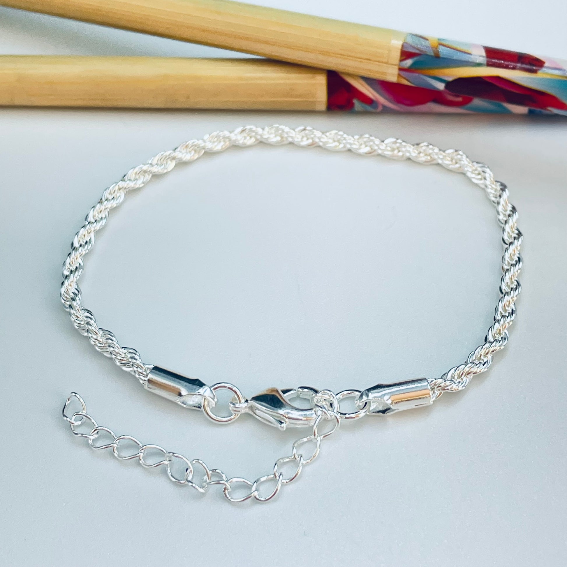Joyas por Mayor Joyas Bañadas en Plata por Mayor Insumos para Joyas PP31 Pulsera Tourbillon Espesor 3 mm Largo 16 cm más extensor de 5 cm Pulsera Baño Plata