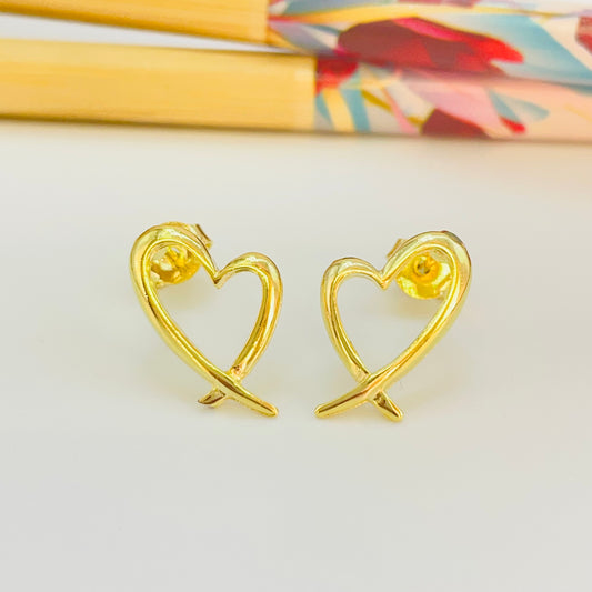Joyas por Mayor Joyas Bañadas en Oro por Mayor Insumos para Joyas XO549 Aro Corazón Calado 16 x 11 mm Espesor 1.5 mm Aro Baño Oro