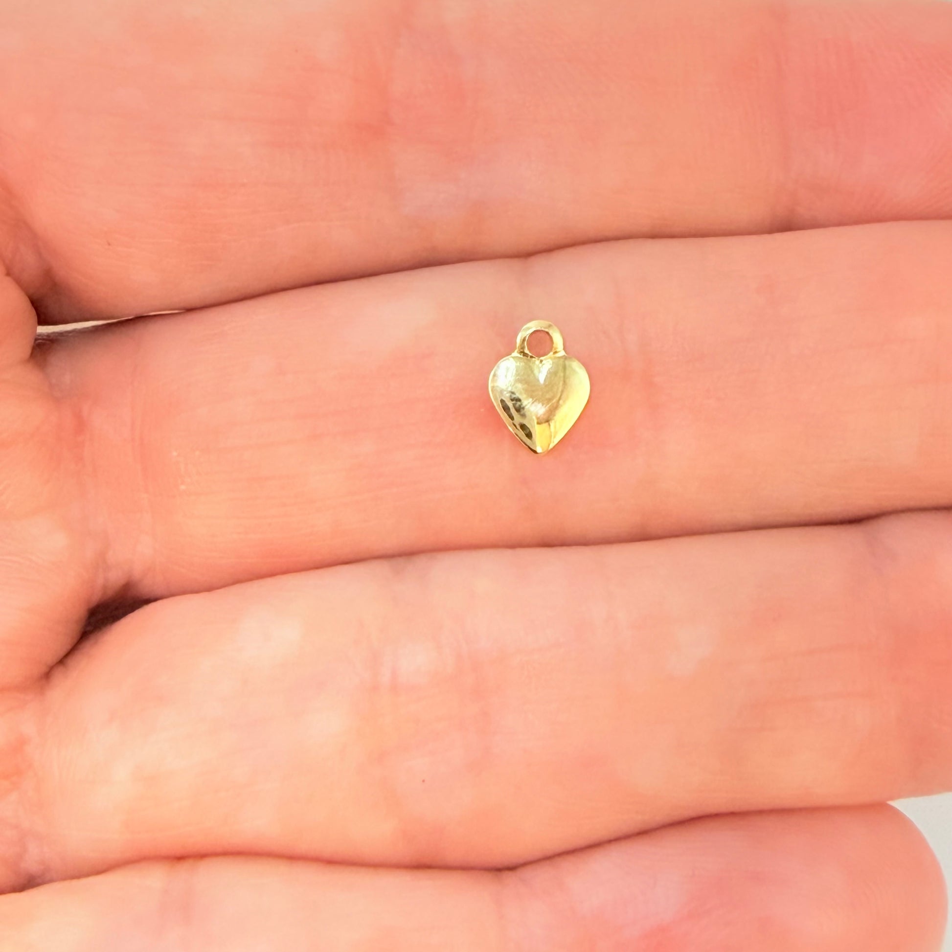 Joyas por Mayor Joyas Bañadas en Oro por Mayor Insumos para Joyas FO1253 Colgante o Terminal para Cadena Mini Corazón Abombado 5 x 5 mm más argollita Espesor 1 mm Figura Baño Oro