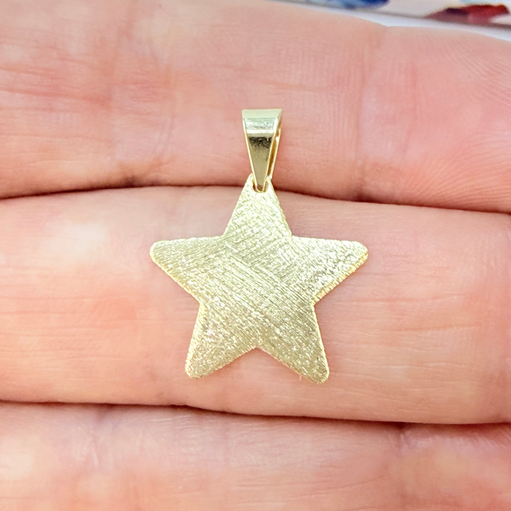 Joyas por Mayor Joyas Bañadas en Oro por Mayor Insumos para Joyas FO1262 Colgante estrella Lijado 16 x 16 mm más valier Espesor 0.8 mm Figura Baño Oro