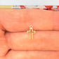 Joyas por Mayor Joyas Bañadas en Oro por Mayor Insumos para Joyas FO1264 Colgante Mini Cruz Calada diamantada 9 x 6 mm más argollita Espesor 0.3 mm Figura Baño Oro
