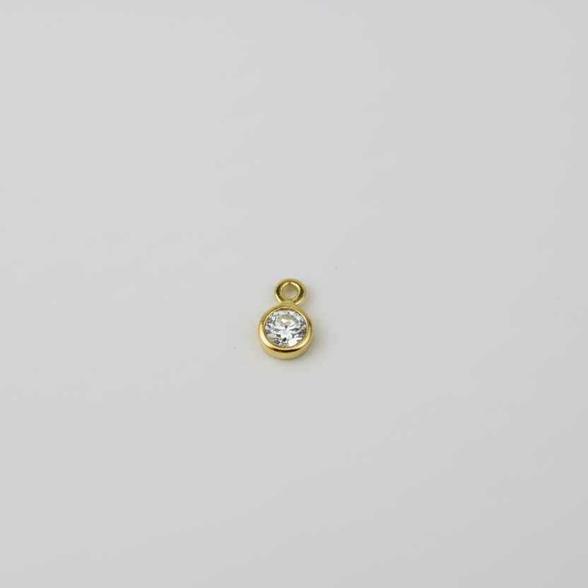 FO385 Punto Luz c Argolla plana 4 mm Figura Baño Oro Figuras Bañadas en Oro y Plata hecho de Bronce Bañado en Oro 18K Joyas Bañadas en Oro