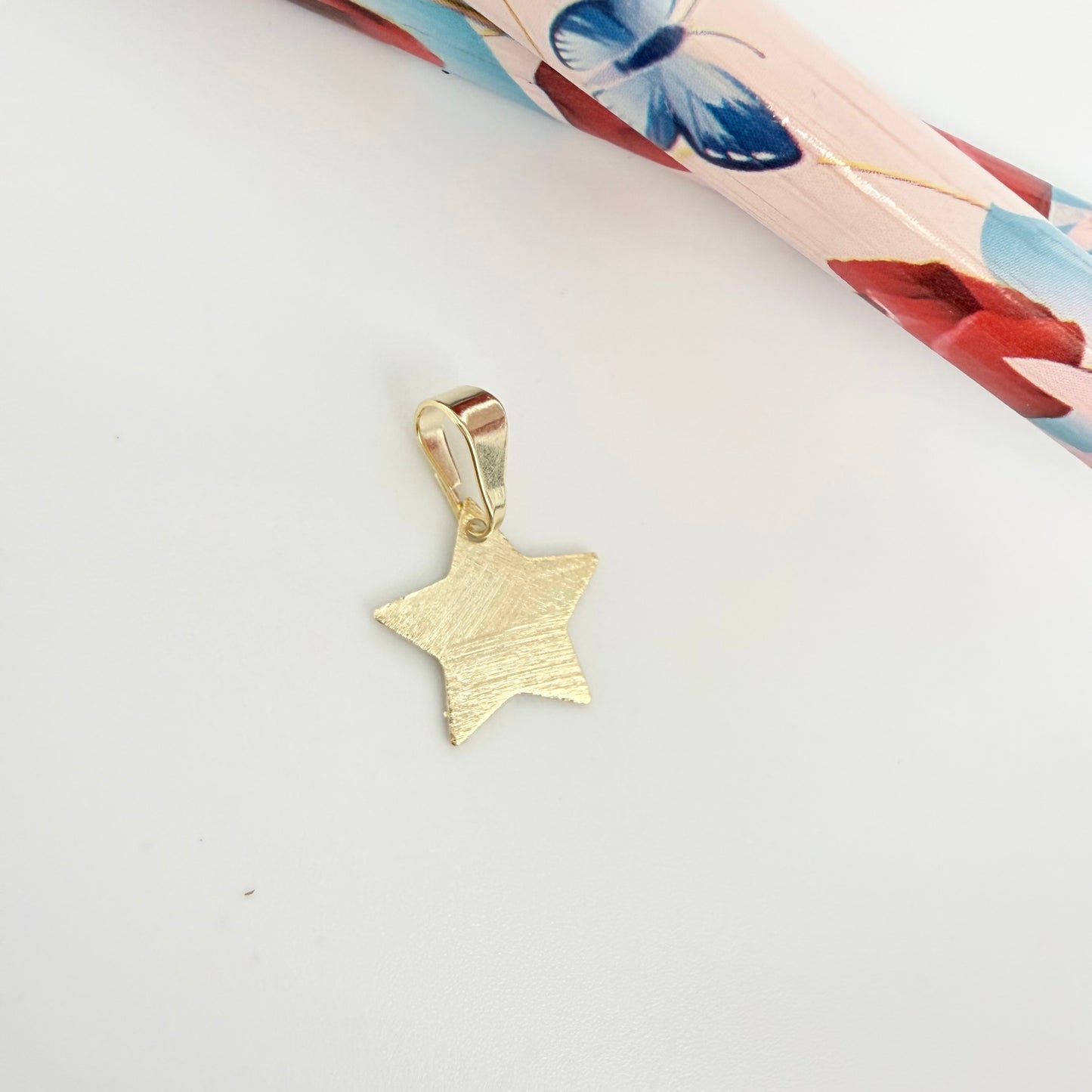 FO942 Colgante Estrella Lijada 13x13 mm más balier Figura Baño Oro Figuras Bañadas hecho de Bronce Bañado en Oro 18K Joyas Bañadas en Oro