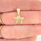 FO942 Colgante Estrella Lijada 13x13 mm más balier Figura Baño Oro Figuras Bañadas hecho de Bronce Bañado en Oro 18K Joyas Bañadas en Oro