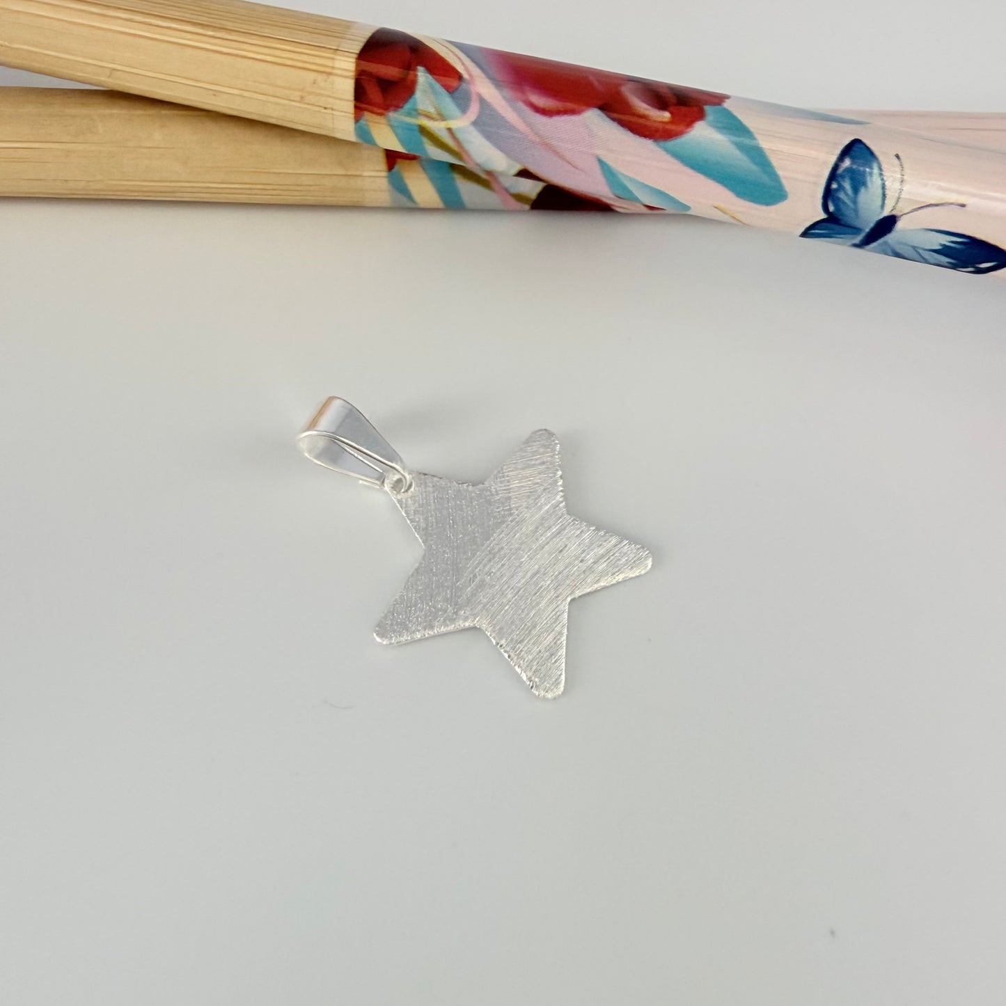 Joyas por Mayor Joyas Bañadas en Plata por Mayor Insumos para Joyas FP1262 Colgante estrella Lijado 16 x 16 mm más valier Espesor 0.8 mm Figura Baño Plata