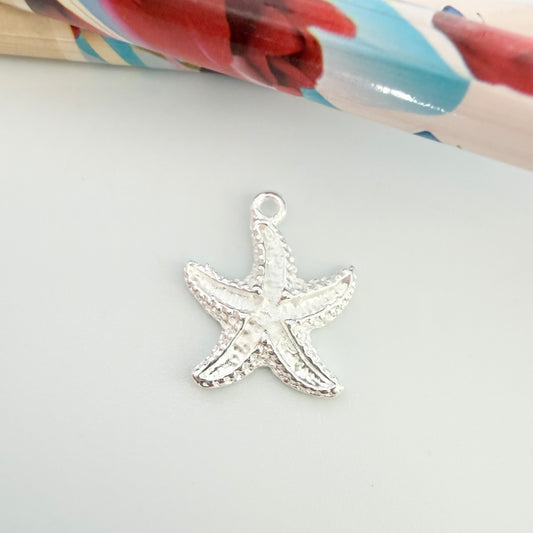 Joyas por Mayor Joyas Bañadas en Plata por Mayor Insumos para Joyas FP1274 Colgante Estrella de Mar 14 x 14 mm más argollita Espesor 1.5 mm Figura Baño Plata