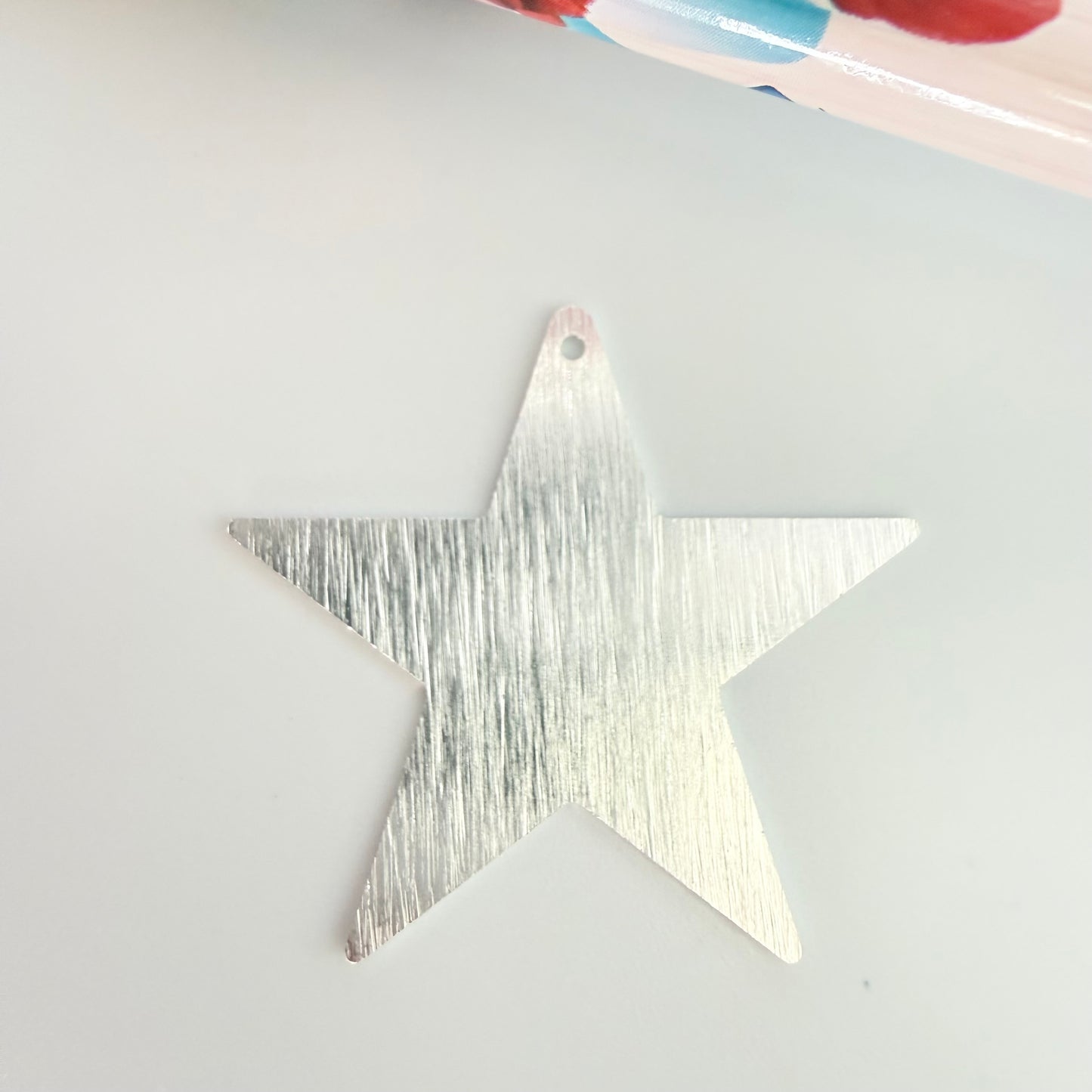 Joyas por Mayor Joyas Bañadas en Plata por Mayor Insumos para Joyas FP1277 Colgante Estrella Lijada 30 mm con perforación Espesor 0.6 mm Figura Baño Plata