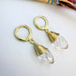 Joyas por Mayor Joyas Bañadas en Oro por Mayor Insumos para Joyas XO563 Aro Argolla Cristal Facetado Embarrilado Largo Total 34 mm Ancho 9 mm Largo Cristal 18 mm Aro Baño Oro