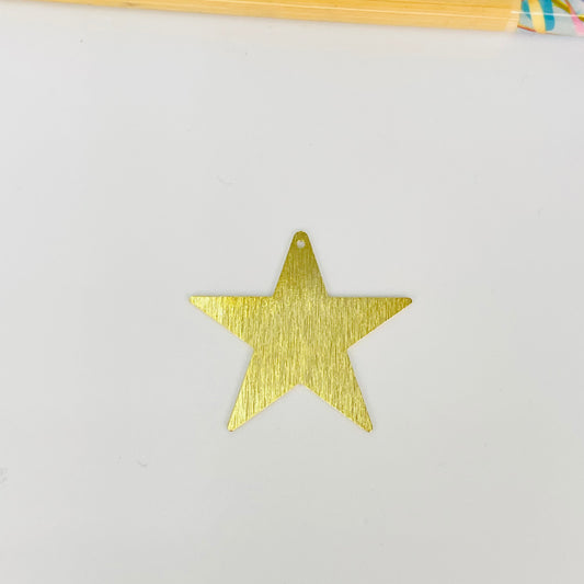 Joyas por Mayor Joyas Bañadas en Oro por Mayor Insumos para Joyas FO1277 Colgante Estrella Lijada 30 mm con perforación Espesor 0.6 mm Figura Baño Oro