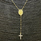 Joyas por Mayor Joyas Bañadas en Oro por Mayor Insumos para Joyas CO234 Rosario Virgen de los milagros Borde con mini circones 14x1 mm Cadena veneciana bolitas de 2 mm 60 cm Largo cascada 5.5 mm cruz con circones 10x8 mm Cadena Terminada Baño Oro