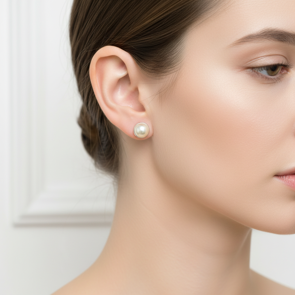 XP566 Aro Media Perla con Base diá. 9 mm Espesor 4 mm Aro Baño Plata