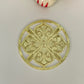 FO759 Mandala Redonda Calada con diseño flor 35 mm Figura Baño Oro Figuras Bañadas en Oro y Plata hecho de Bronce Bañado en Oro 18K Joyas Bañadas en Oro