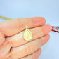 FO1285 Colgante Gota Virgen de los Milagros doble faz 15 x 7 mm más argollita Espesor 1 mm Figura Baño Oro