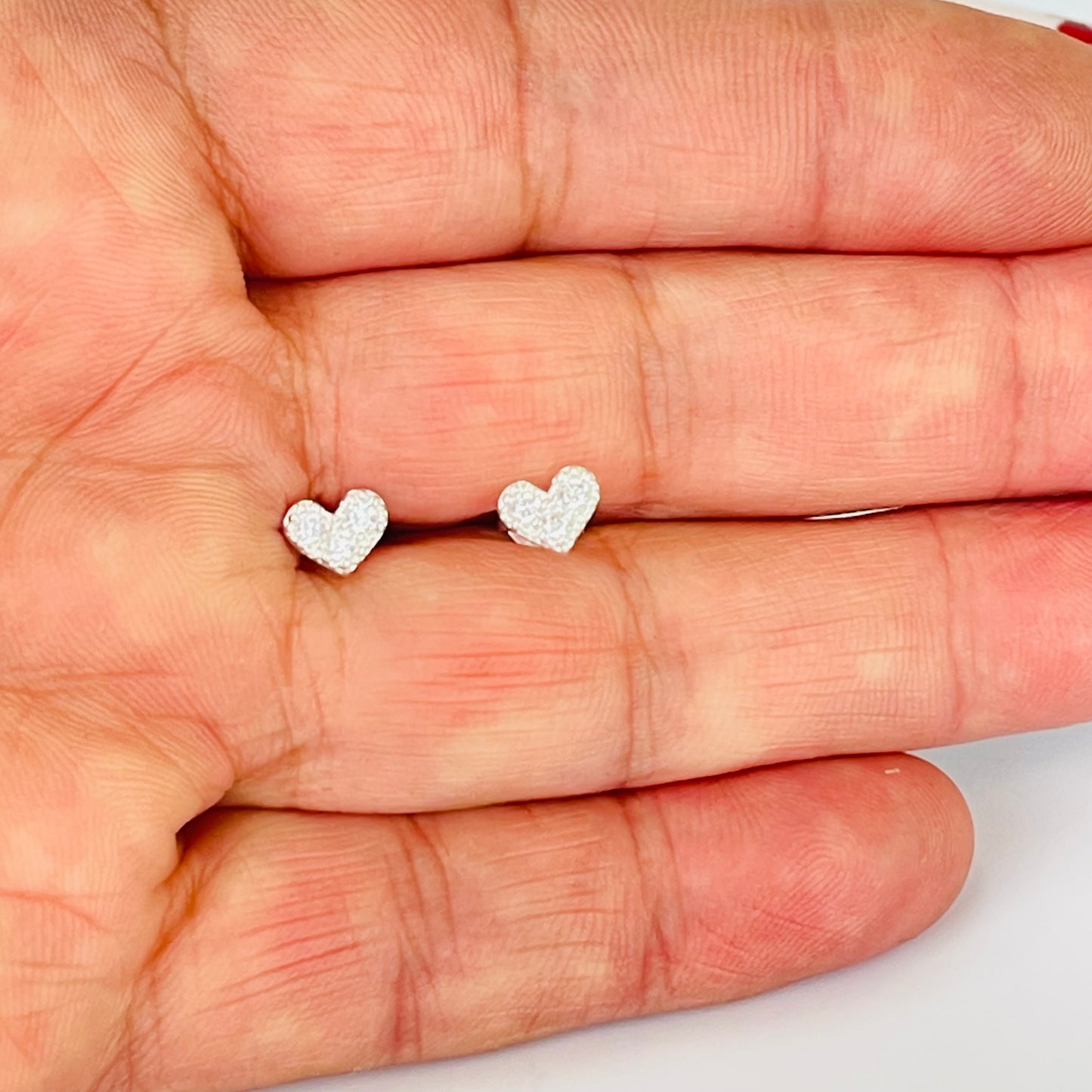 XP581 Aro Mini Corazón con Circones 5.5 x 6.5 mm Espesor 2 mm Aro Baño Plata