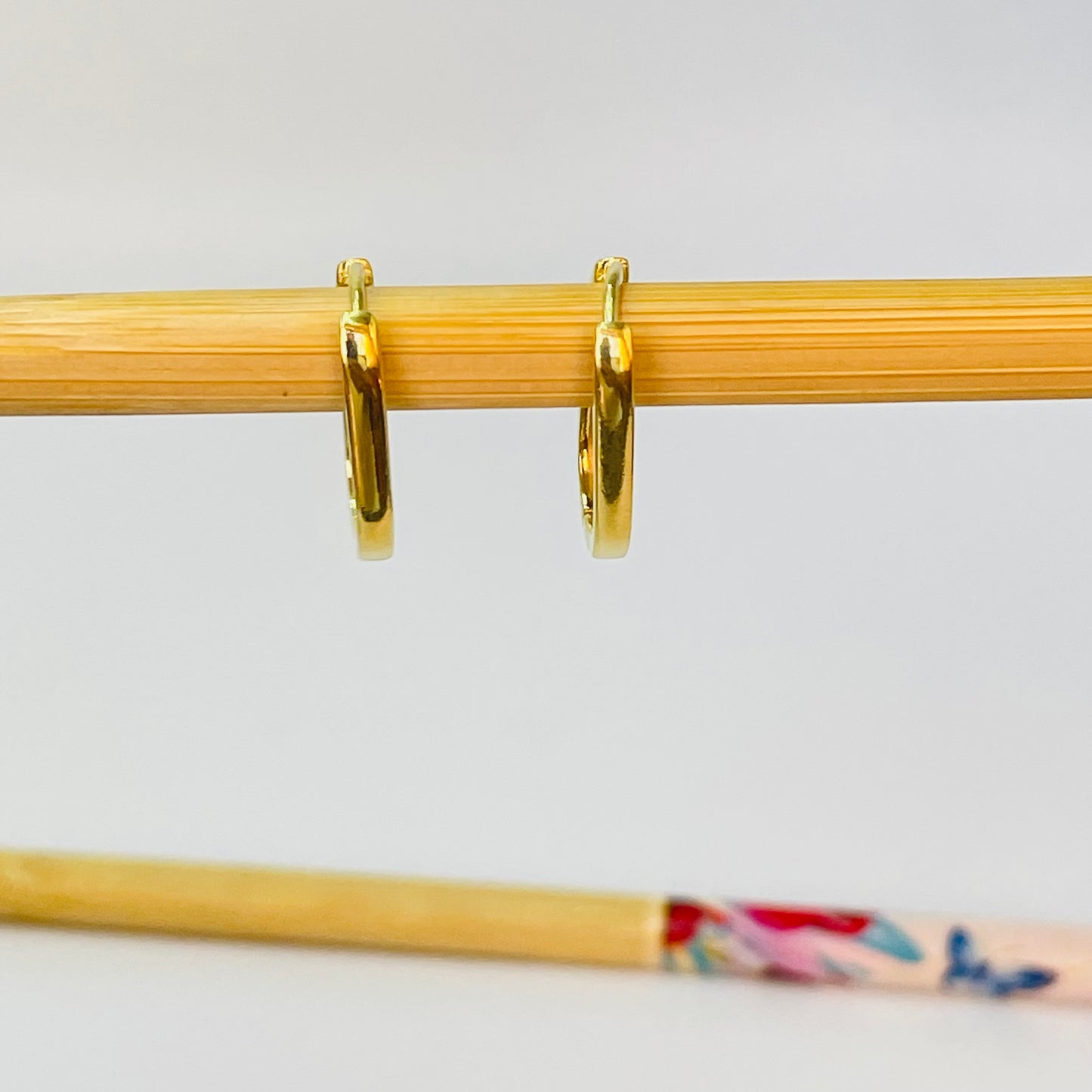 XO573 Aro Argolla Rectangular Small y Medium Ancho 2.2 Espesor 1.2 mm Aro Baño Oro