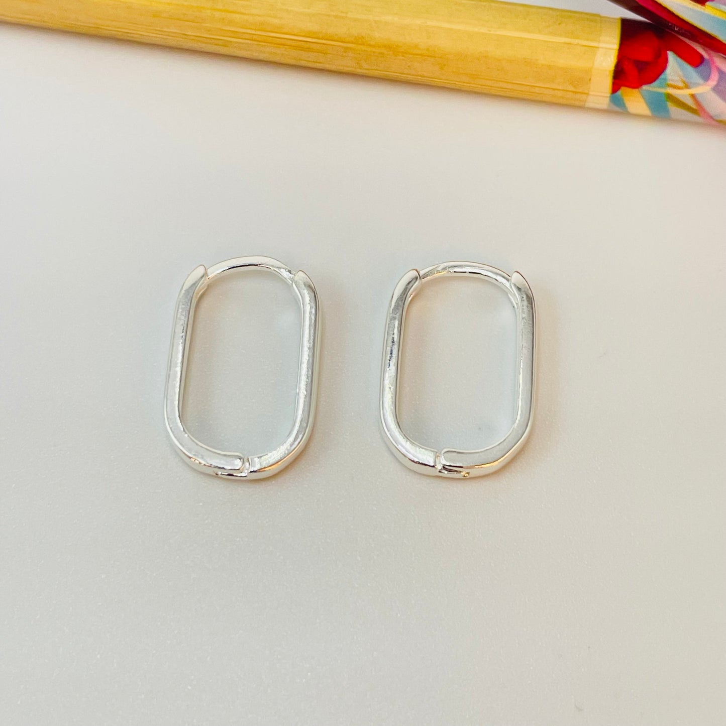 XP573 Aro Argolla Rectangular Small y Medium Ancho 2.2 Espesor 1.2 mm Aro Baño Plata