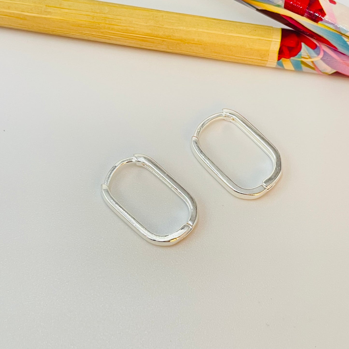 XP573 Aro Argolla Rectangular Small y Medium Ancho 2.2 Espesor 1.2 mm Aro Baño Plata