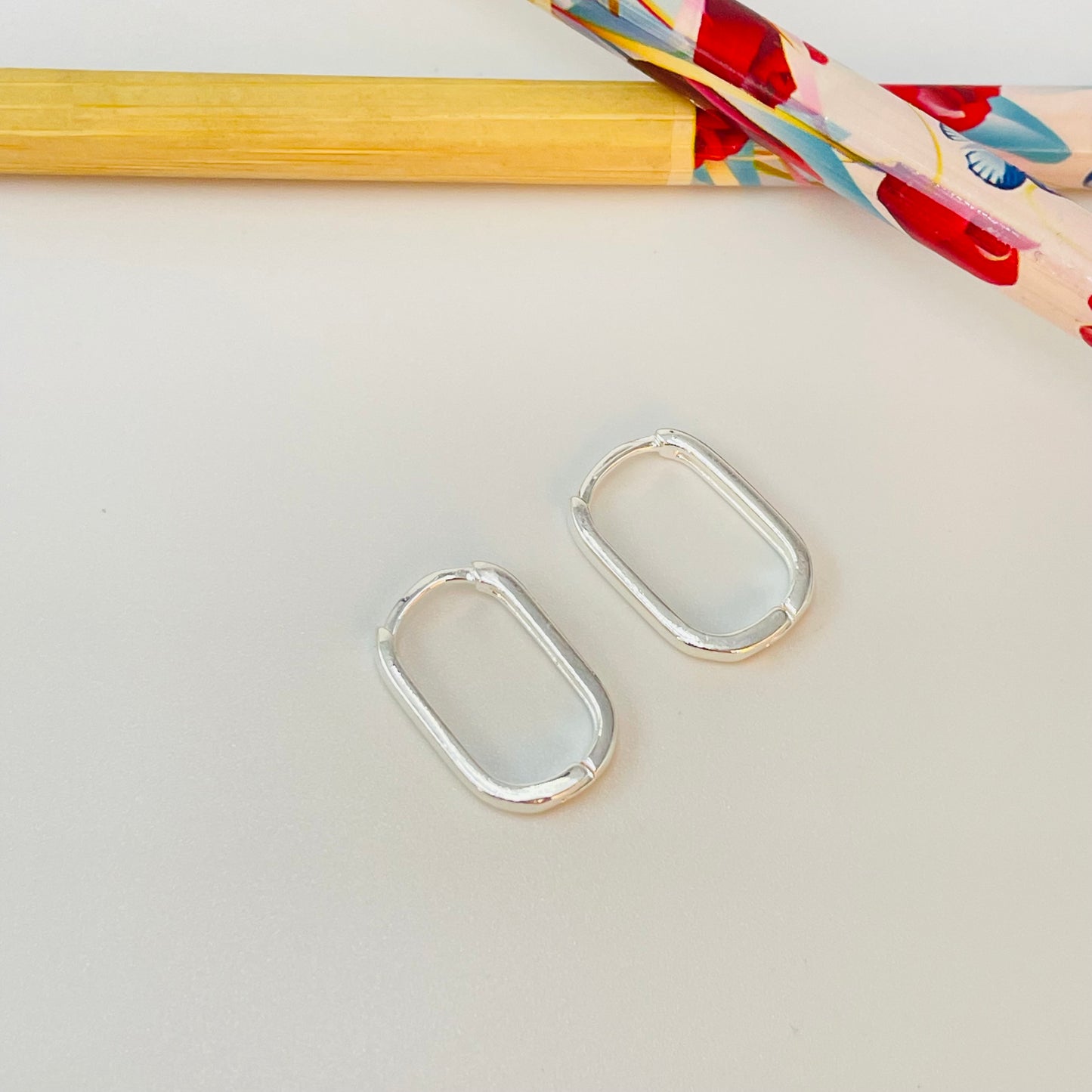 XP573 Aro Argolla Rectangular Small y Medium Ancho 2.2 Espesor 1.2 mm Aro Baño Plata