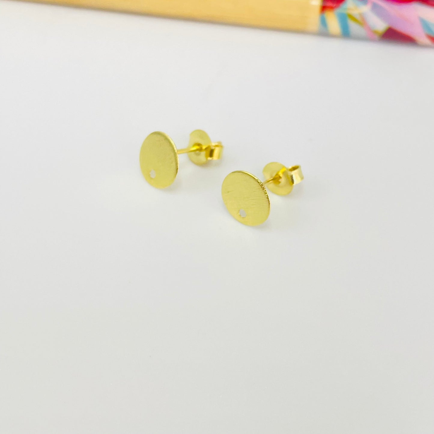 BO124 Base Aro Redonda Lijada Perforación Inferior diá. 8 mm Espesor 0.8 mm Base de Aro Baño Oro