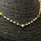 CO237 Collar Perlas diá. 3 mm con mini cruces 5 x 5 mm espesor 3 mm Largo 40 cm Collar Terminado Baño Oro
