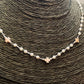 CP237 Collar Perlas diá. 3 mm con mini cruces 5 x 5 mm espesor 3 mm Largo 40 cm Collar Terminado Baño Plata