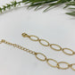 PO47 Pulsera cadena eslabones 14x7 mm y mini eslabón 4x2 mm Largo 15.3 cm más extersor de 5 cm Pulsera Baño Oro