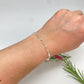 PP44 Pulsera Regulable con bolitas 3 mm y Cristales 4 mm Cadena Cartier Eslabón 3 x 1.5 mm Pulsera Baño Plata