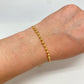 PO43 Pulsera Regulable con bolitas de 3 mm Cadena veneciana de 1.2 mm Pulsera Baño Oro