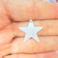 Joyas por Mayor Joyas Bañadas en Plata por Mayor Insumos para Joyas FP1278 Colgante Estrella Lijada 20 mm con perforación Espesor 0.6 mm Figura Baño Plata