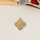 FO1105 Colgante Calado y Estampado Trébol con argollita inferior 10 x 9 mm Espesor 0.5 mm Figura Baño Oro