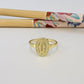 WO78 Anillo Virgen de los Rayos Esfera 11 x 9 mm espesor 2 mm Ancho argolla 1.8 mm Anillo Baño Oro