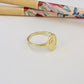 WO78 Anillo Virgen de los Rayos Esfera 11 x 9 mm espesor 2 mm Ancho argolla 1.8 mm Anillo Baño Oro