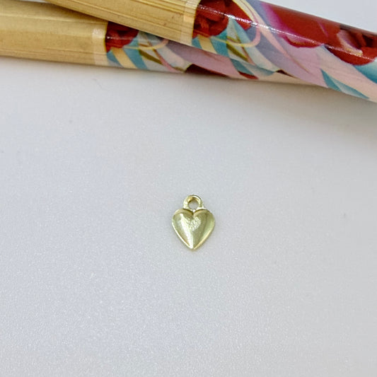 FO1253 Colgante o Terminal para Cadena Mini Corazón Abombado 5 x 5 mm más argollita Espesor 1 mm Figura Baño Oro