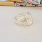 WP80 Anillo Tipo Chevalier Virgen de los Rayos Esfera Ovalada 14 x 11 mm ancho argolla 3 mm Anillo Baño Plata