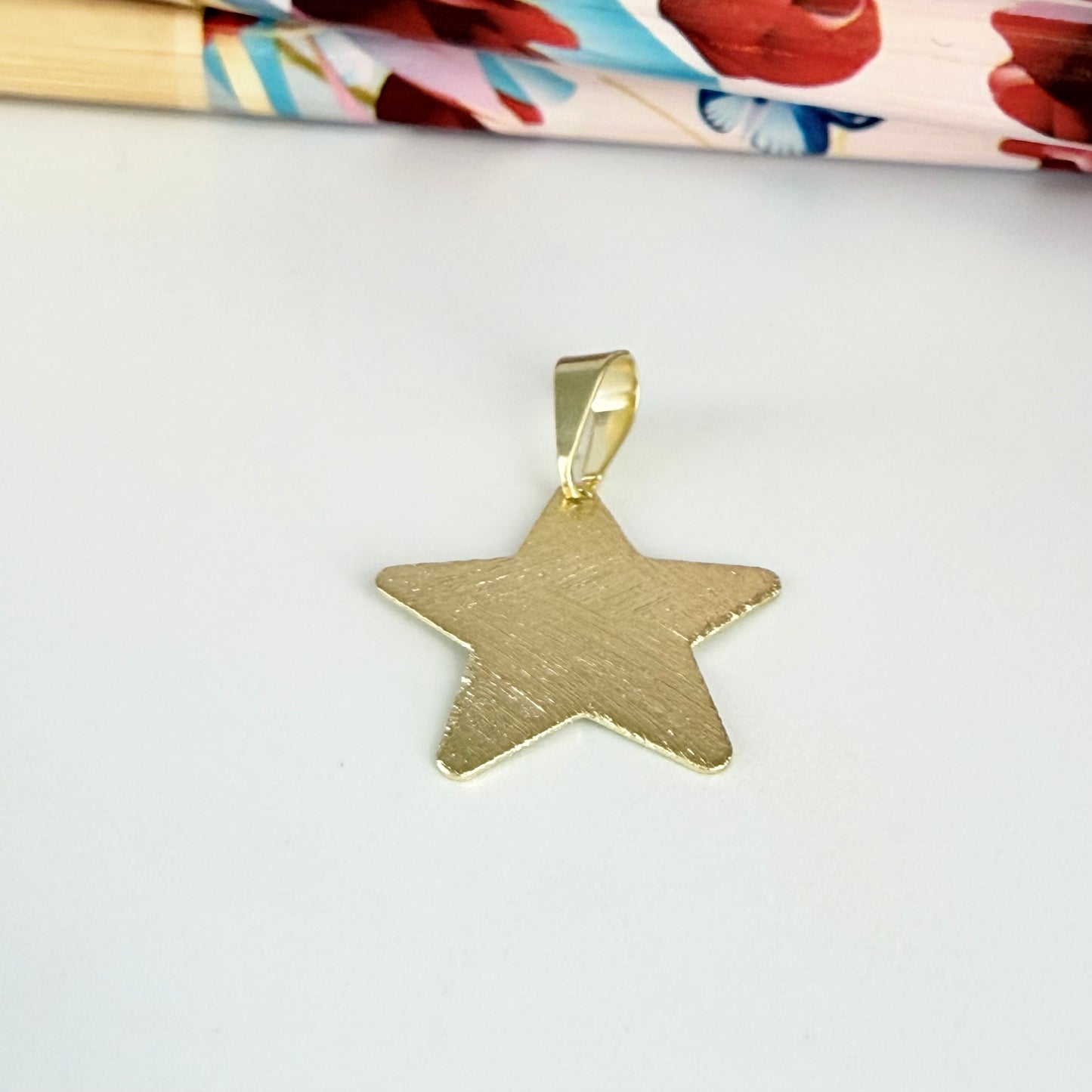 FO1262 Colgante estrella Lijado 16 x 16 mm más valier Espesor 0.8 mm Figura Baño Oro