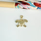 FO1272 Colgante Tortuga Marina 12 x 15 más argollita Espesor 1.2 mm Figura Baño Oro