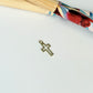 FO1264 Colgante Mini Cruz Calada diamantada 9 x 6 mm más argollita Espesor 0.3 mm Figura Baño Oro