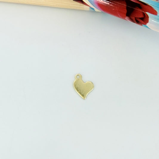 FO1254 Colgante o Terminal de Cadena Mini Corazón 7 x 7 mm más argollita 0.8 mm Figura Baño Oro