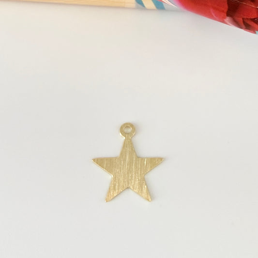 FO1279 Colgante Estrella Lijada 12 mm más argollita Espesor 0.6 mm Figura Baño Oro