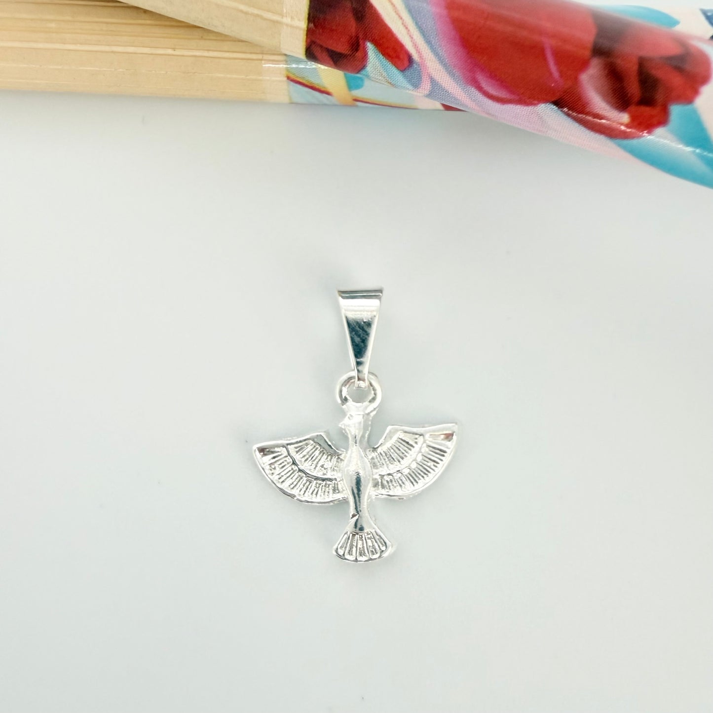 FP1184 Colgante Espíritu Santo 13 x 14 mm más Valier Espesor 1.1 mm Figura Baño Plata