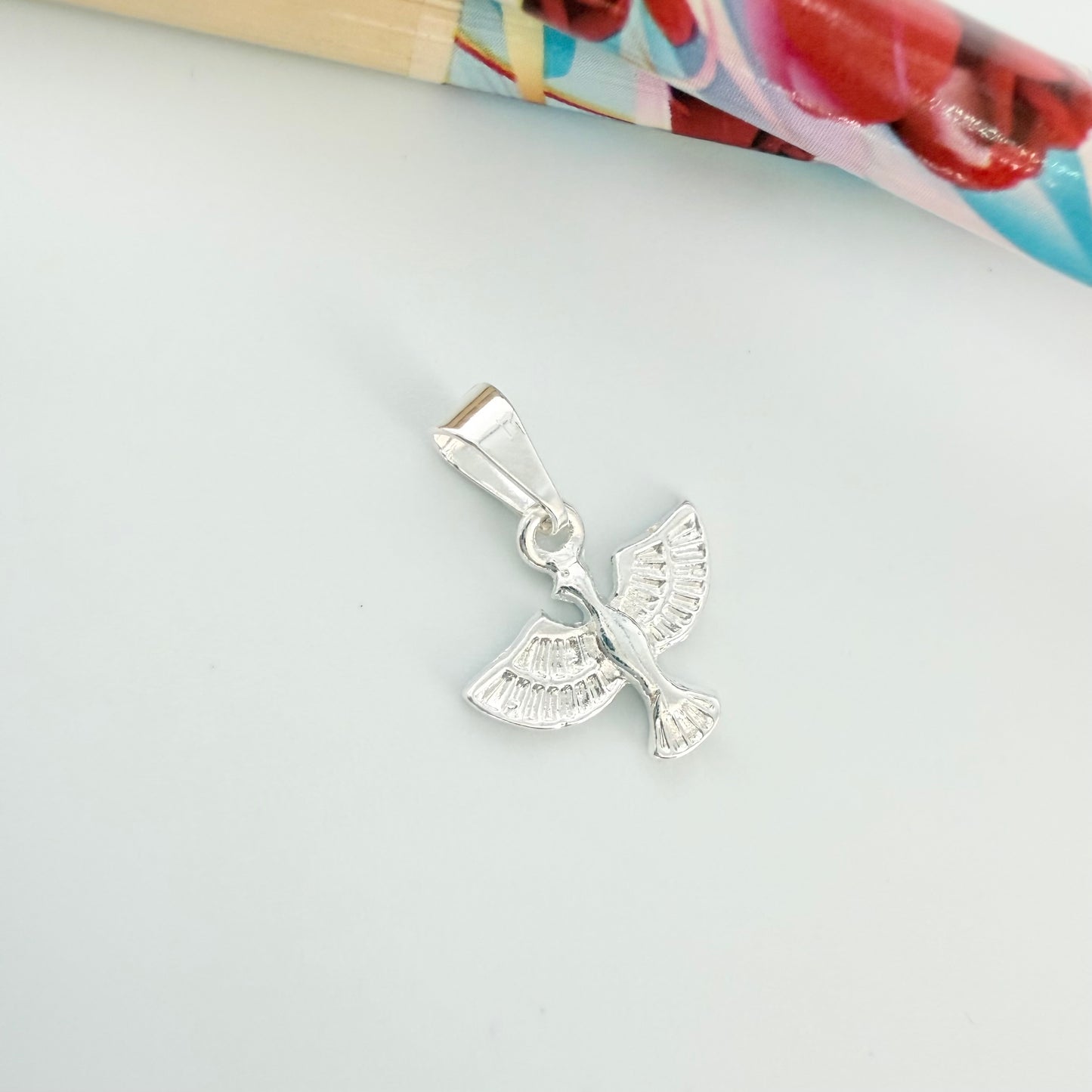 FP1184 Colgante Espíritu Santo 13 x 14 mm más Valier Espesor 1.1 mm Figura Baño Plata