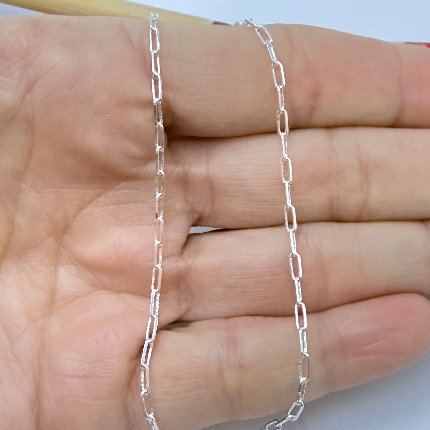 CP241 Collar Chocker Candado Eslabón 4 x 2 mm 30 cm + extensor de 10 cm Cadena Baño Plata