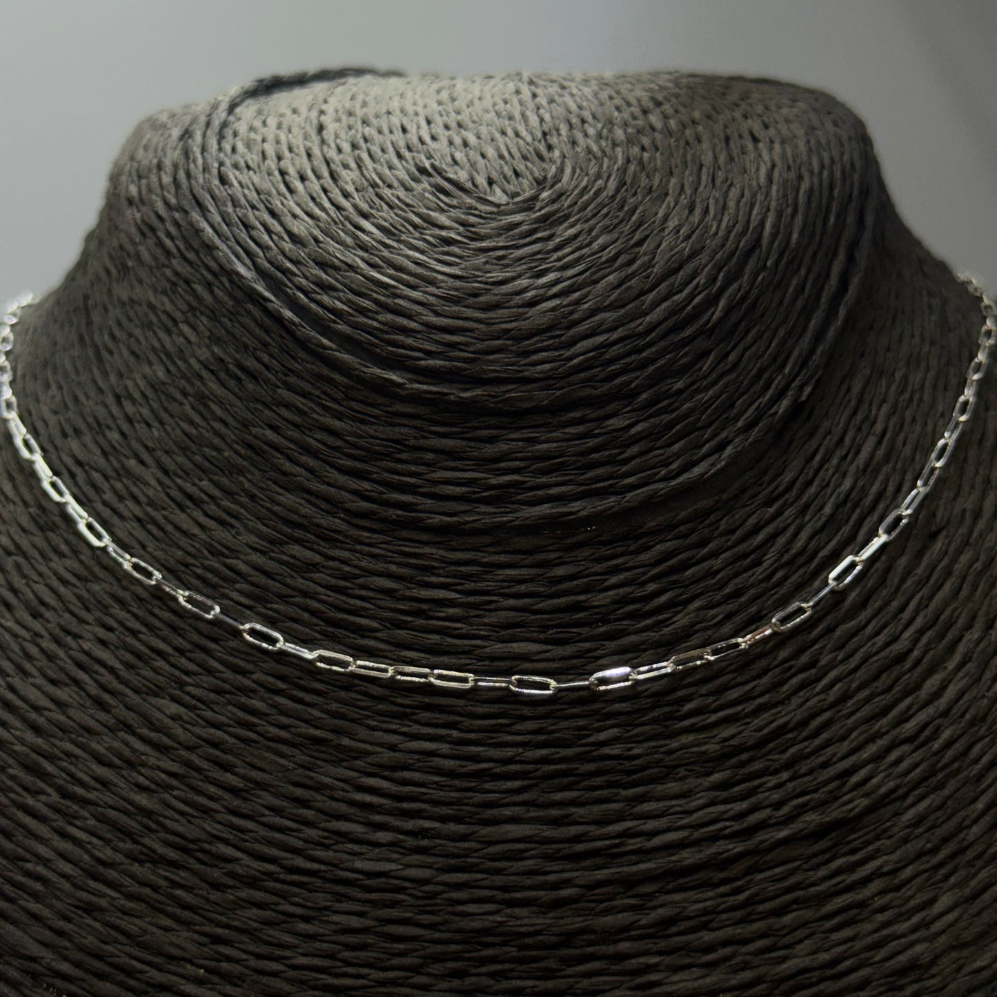 CP241 Collar Chocker Candado Eslabón 4 x 2 mm 30 cm + extensor de 10 cm Cadena Baño Plata