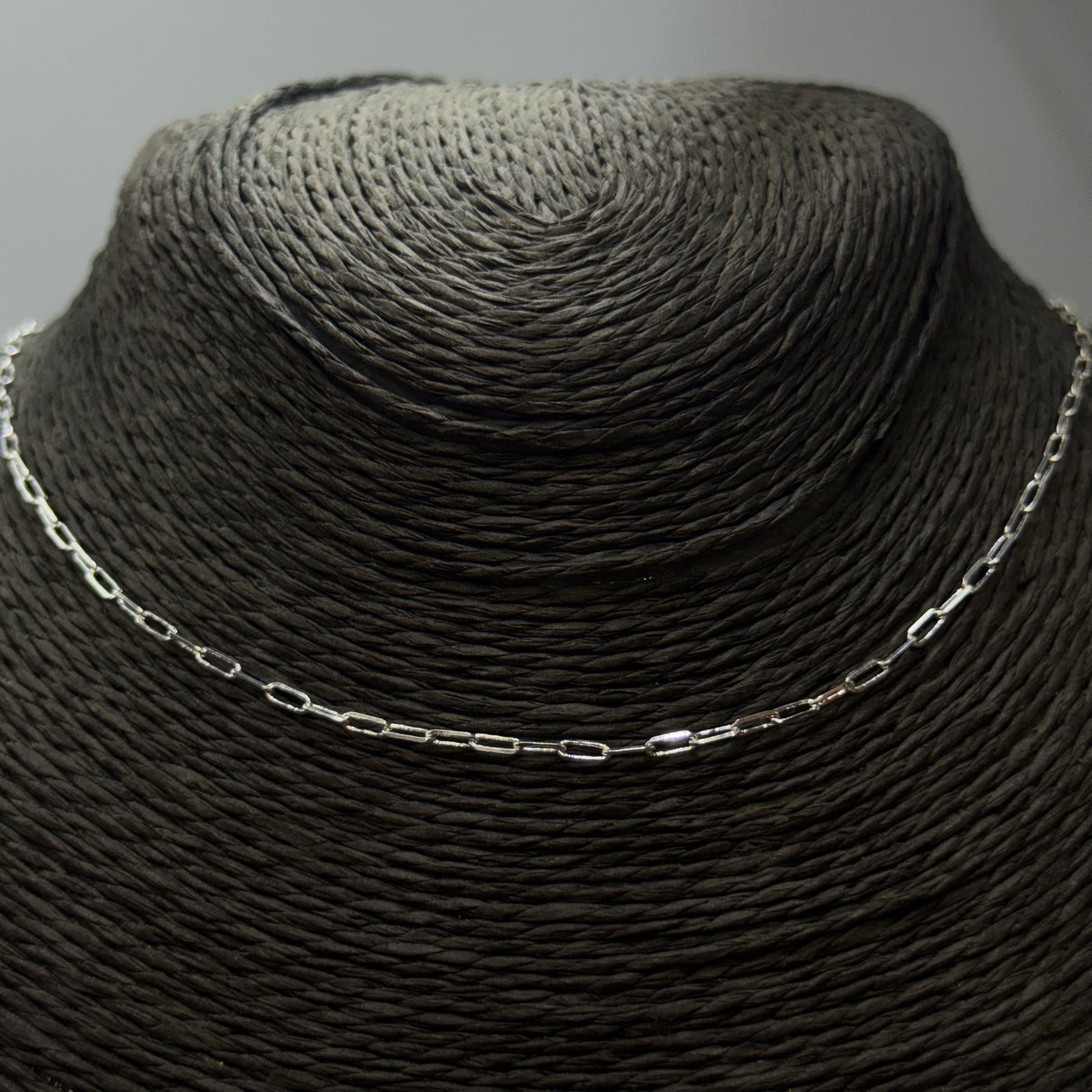 CP241 Collar Chocker Candado Eslabón 4 x 2 mm 30 cm + extensor de 10 cm Cadena Baño Plata