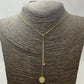 Joyas por Mayor Joyas Bañadas en Oro por Mayor Insumos para Joyas CO240 Collar Cascada Cadena Veneciana Espesor 1 mm Largo total 120 cm Bolita regulable Terminal Punto de luz 4 mm y San Benito 10 mm Collar Terminado Baño Oro
