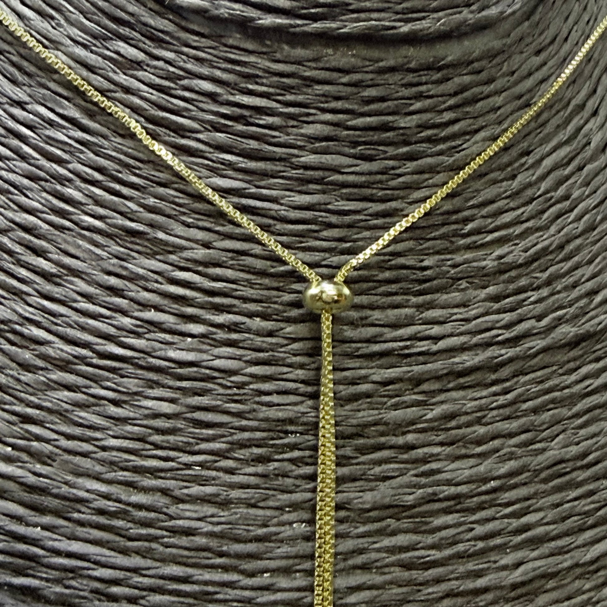Joyas por Mayor Joyas Bañadas en Oro por Mayor Insumos para Joyas CO240 Collar Cascada Cadena Veneciana Espesor 1 mm Largo total 120 cm Bolita regulable Terminal Punto de luz 4 mm y San Benito 10 mm Collar Terminado Baño Oro