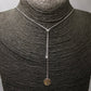 Joyas por Mayor Joyas Bañadas en Plata por Mayor Insumos para Joyas CP240 Collar Cascada Cadena Veneciana Espesor 1 mm Largo total 120 cm Bolita regulable Terminal Punto de luz 4 mm y San Benito 10 mm Collar Terminado Baño Plata